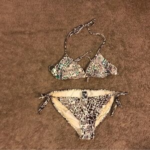 Womens Ninety Nine Degrees Leopard Print String  Bikini